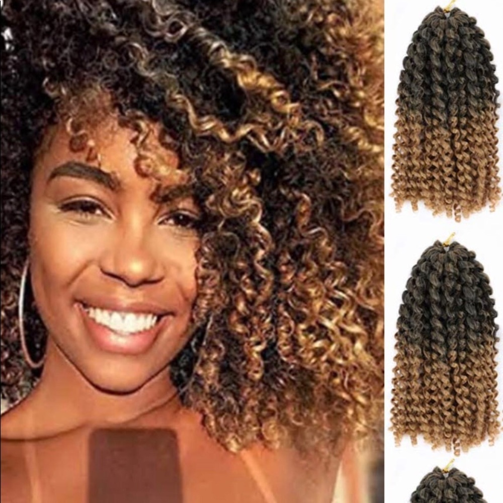 Flyteng 8 inch curl ombré braiding hair